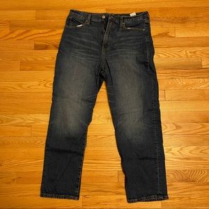 Old Navy High-Waisted Straight Leg Jeans (Dark Wash)